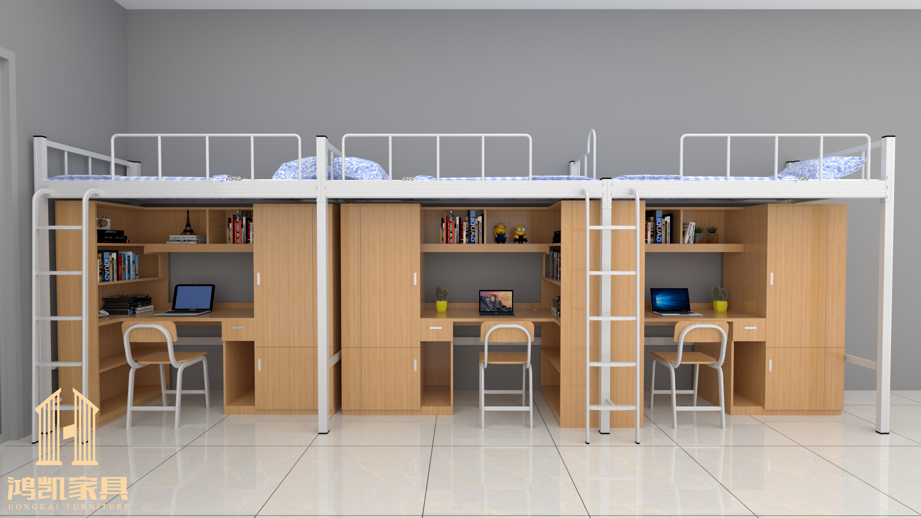 鸿凯家具 | 大学宿舍使用上床下桌公寓床，让你的空间“随心随欲”
