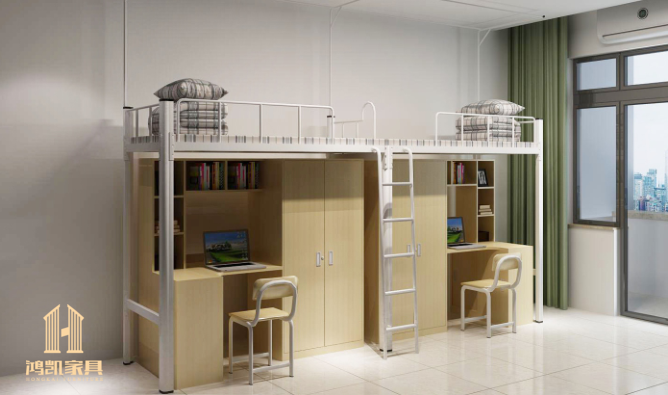鸿凯家具|HK-G0001P学生宿舍上床下桌的公寓床